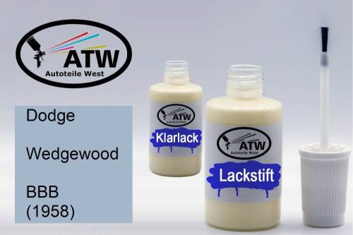 Dodge, Wedgewood, BBB (1958): 20ml Lackstift + 20ml Klarlack - Set, von ATW Autoteile West.